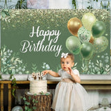 Sage Green Birthday Backdrop β 71"x43" Eucalyptus Banner for Baby Shower or Party Decor