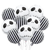 10Pc Halloween Foil Balloons – Happy Halloween with Skull Party Decorations
