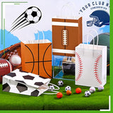12 Pcs Sports Party Favor Bags Football Baseball Goodie Treat Gift Bags With Handles For Soccer Basketball Baseball Sports Themed Birthday Party Decoration Kids Baby Shower Supplies