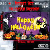72x44 Inch Spooky Halloween Banner Scary Cat Purple Party Backdrop Decor