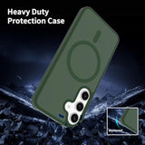 Samsung Galaxy S24 Case Magnetic with Magsafe Compatibility, 6.2 Inches Slim Fit Heavy Duty Protection Wireless Charging Lightweight Shockproof Anti-Slip Protective Phone Cover, Green