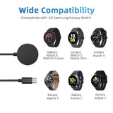 2 Pack Usb Type C Galaxy Watch Charger Cable Compatible With Samsung Galaxy Watch 7/6 Classic/6/5 Pro/5/4/4 Classic/3/Active 2/Active, Portable Wireless Charging Dock 3.3Ft…