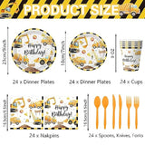 Construction Birthday Party Supplies Construction Theme Decorations Includes Plates, Cups, Napkins, Cutlery, Perfect For Boys Kids Birthday Party, Serves 24 Guests