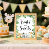 4Pcs Animal Table Sign Centerpieces For Baby Shower Supplies,Safari Theme Decorations Birthday Party Supplies (8X10In)