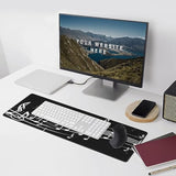 Laptop Mouse Pad Music Symbol Notes On Black Desk Mat With Stitched Edges 31.5X 11.8 Inch Non-Slip Large Keyboard Rubber Writing Table Mat For Office Home