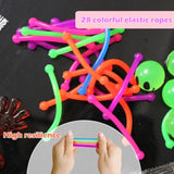 100 Pcs Glow In The Dark Toys - 24 Bouncy Balls, 24 Coil Spring, 24 Sticky Hands, 28 Sensory Stretchy Strings, Goodie Bags Stuffers For Birthday Party, Classroom Prizes , Small Bulk Toys Gifts