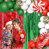 153pcs Christmas Balloon Garland Kit Red White Green Party Decor