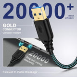 Usb To Usb Cable 6Ft,Usb 3.0 Cable Type A Male To Type A Male Cable High Speed Data Data Transfer Usb Cord For Computer,Hard Drive,Printer,Scanner,Laptop,Tv,Usb Hub,Dvd Player,Laptop Cooler And More