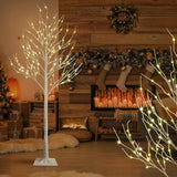 8Ft 132 Led Birch Tree,Home,Festival,Party,Christmas,Indoor And Outdoor Use,Warm White