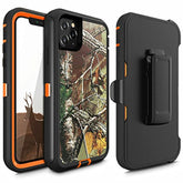 11 Pro Max Defender Case, Protective Defender Shockproof Hybrid Case Dual Layer Design Hard Cover Compatible With Iphone 11 Pro Max (Clip+Camo Orange)