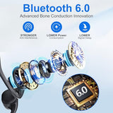 Bone Conduction Headphones, Bluetooth 6.0 Open Ear Headphones with HD Mic, 10Hrs Playtime Wireless Sports Earphones, IP67 Waterproof Headset for