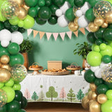 157 Pcs Green Balloon Garland Kit β Dark Green, White, Gold for Safari Party