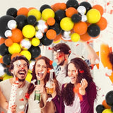 Orange Black Yellow Silver Balloons Garland Arch Kit - 122Pcs Orange Y