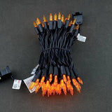 Orange Led Christmas Lights With Black Wire, 33 Ft 100 Count Ul Certified Commercial Grade Halloween String Light Set (O