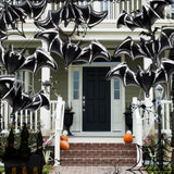 12Pcs 48" Black Bat Foil Balloons - Giant Halloween Decorations for Birthday & Haunted House