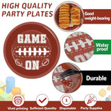 48 Pcs Football Party Supplies Football Plates Footballs Themed Birthday Tableware Set Sports Party Decorations For 2025 Sport Game Favors Touchdown Dinner Plate Dessert Plates