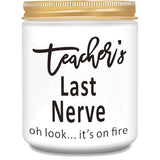Teacher Appreciation Gifts - Teachers Last Nerve Candle - Personalized Graduation Thank You Student Gifts Bulk For Retired Teachers Thanksgiving Appreciation Week