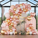 162Pcs Pink And Gold Balloon Arch Kit, Rose Gold And White With 2Pcs Love Foil Balloons For Baby Shower, Bachelorette, Wedding, Princess Party, Girl 16 Birthday Decorations