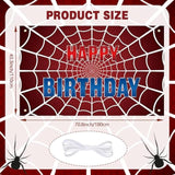 Red Spider Web Birthday Party Decorations Spider Happy Birthday Banner Large Heros Party Backdrop Background Photo Booth Props For Boys Baby Shower Decorations Supplies 70.9X43.3Inch