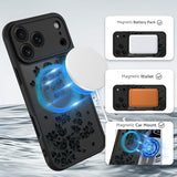 Case for iPhone 17 Pro Max 6.9 Inch (Compatible with MagSafe) Floral Flowers Design Translucent Phone Cover Soft TPU + Hard PC Anti-Scratch