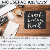 Teacher Mousepad Teaching 9" Mousemat - Lunch Ladies Rock Lunch Lady Squad Back To School Gift Office Poster Funny Computer Mouse Mat Mouse Pad
