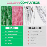 2-Pack Pink & Green Foil Fringe Backdrops 3.3×6.6 ft for Parties & Photo Booths