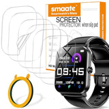 Screen Protector Compatible With 1.85” L70 Jacoosa Qonbink Smart Watch, Soft Tpu, 6-Pack, Full Coverage, Bubble Self-Healing, With Non-Slip Pad Sticker