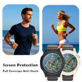 Watch Screen Protector (3+1Pack) Compatible For Amazfit Cheetah Round/Cheetah Pro, Tempered Glass Film Anti-Scratch High Definition Full Coverage And Soft Tpu Protective Case (Black)