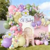 Butterfly Spring Balloon Arch Kit Flower Balloons 159Pcs Sage Green Pink Purple Balloons Fairy Balloon Garland For Wildflower Birthday Party Baby In Bloom Baby Shower Decorations