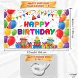 Rainbow Birthday Banner: XL Colorful Party Decoration 72"x44"