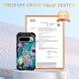 For Google Pixel 9 Pro Xl Case, Shockproof Heavy Duty Protection Hard Plastic+Silicone Rubber Bumper Hybrid Protective Case For Google Pixel 9 Pro Xl 6.8" 2024 Mandala In Galaxy