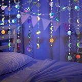 Ramadan Star Moon Garland Iridescent Hanging Streamers Crescent Decoration Kit