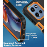 For Moto G 5G 2025 Case, With 2 Screen Protector Heavy Duty Drop Protection,Full Body 3 In 1 Rugged Shockproof Dust-Proof Protective Phone Cover For Motorola Moto G 5G 2025 (Orange)