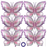 6 Pieces Purple Butterfly Balloons, Butterfly Foil Mylar Balloons,Butterflies Baby Shower Decoration For Butterflies Themed Party Wedding Birthday Party Baby Shower Decorations Supplies(Purple)