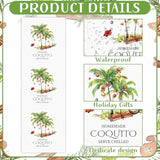 100 Pcs Coquito Labels For Bottles 2.3" Coquito Bottle Sticker Labels With Graphic Of Coconut Palm Tree For Home Holiday Christmas New Year Party Supply(Round)