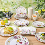 250PCS Wildflower Party Tableware Set for 50 Guests - Plates, Cups, Napkins