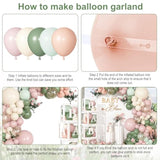 153Pcs Pink And Sage Green Balloon Arch Kit, Baby In Bloom Baby Shower Decorations For Girl Boxes With Letters (A-Z+Baby) For Boho Floral Baby Shower Birthday Gender Reveal Party Supplies
