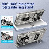 For Samsung Galaxy S25 Ultra Case, With Slide Camera Protector & Belt Clip Holster & 360°Rotatable Ring Kickstand Military Grade Heavy Duty Protection Cover - Titanium