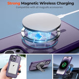Magnetic Dark Purple Case for iPhone 14 Pro, Compatible with Magsafe Accessories and Wireless Charging