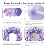 Purple Balloon Garland Kit: Lavender, Confetti, Butterfly Stickers