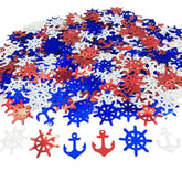Anchor Rudder Confetti Patriotic Nautical Party Theme Nautical Baby Shower Nautical Cut Out Red White Blue Red White Blue 1.5 Ounce 1400 Pieces