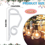 150 Pcs Christmas Light Clips And Hooks - Gutter Hanger For Outdoor Seasonal Lighting - Weatherproof Holiday Hooks For Festival Decoration