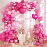 150PCS Pink Balloon Garland Kit Hot Pink, Magenta & Hearts for Birthday and Party Decor