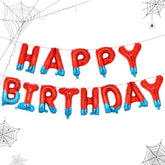 Happy Birthday Balloons Letters Banner For Boys Spider Theme Birthday Decorations Party Supplies