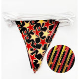 32Ft Hollywood Theme Party Decorations Red Black Gold Vip Star Triangle Flag Fabric Banner Pennant Garland Streamer For Movie Night Birthday Baby Shower Film Show Music Award Party Decor Supplies