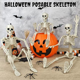4 PCS 16'' Halloween Decor, Small Posable Plastic Skeletons Decorations