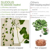 33ft Fairy Ivy String Lights 100 LED Battery Operated Warm White with Remote