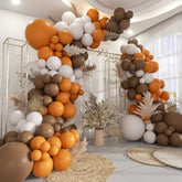 160 Pcs Orange White Brown Balloon Garland Arch Kit Boho Party Birthday Wedding Decor