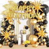 160Pcs Black And Gold Balloons Garland Arch Kit 5/10/12/18 Balloon Arch Kit Graduation New Year Anniversary Birthday Party Decorations,Reusable Balloons Women, Men Birthday Decoration Party Supplies