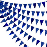 30 Ft Royal Blue Party Decorations Navy Blue Metallic Glitter Paper Triangle Banner Flag Garland Pennant Bunting For Graduation Birthday Wedding Bridal Shower Ahoy Achor Nautical Theme Party Supplies